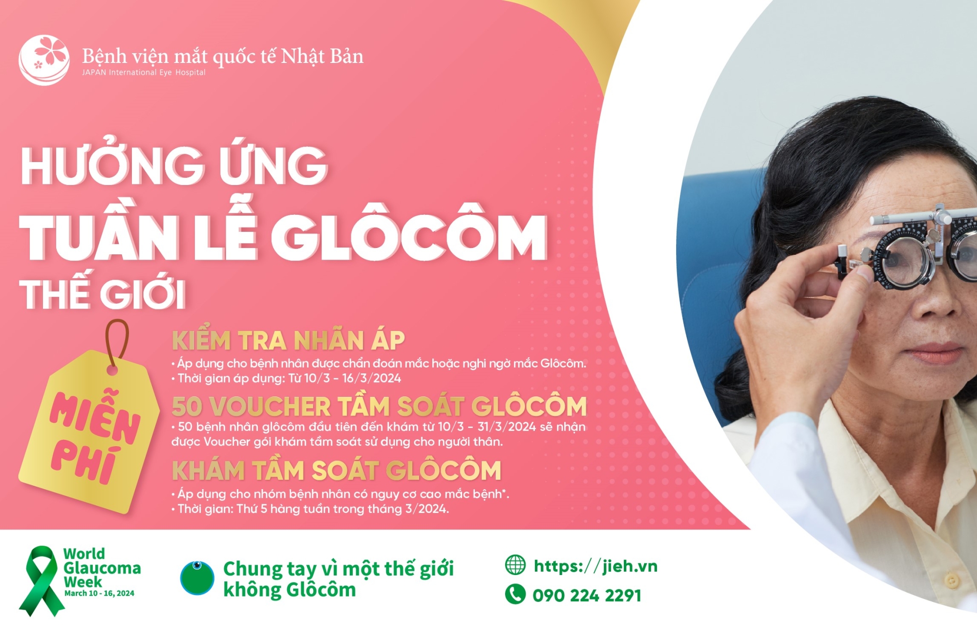 CƠ HỘI KHÁM TẦM SOÁT GLÔCÔM MIỄN PHÍ TRONG “TUẦN LỄ GLÔCÔM THẾ GIỚI 2024”