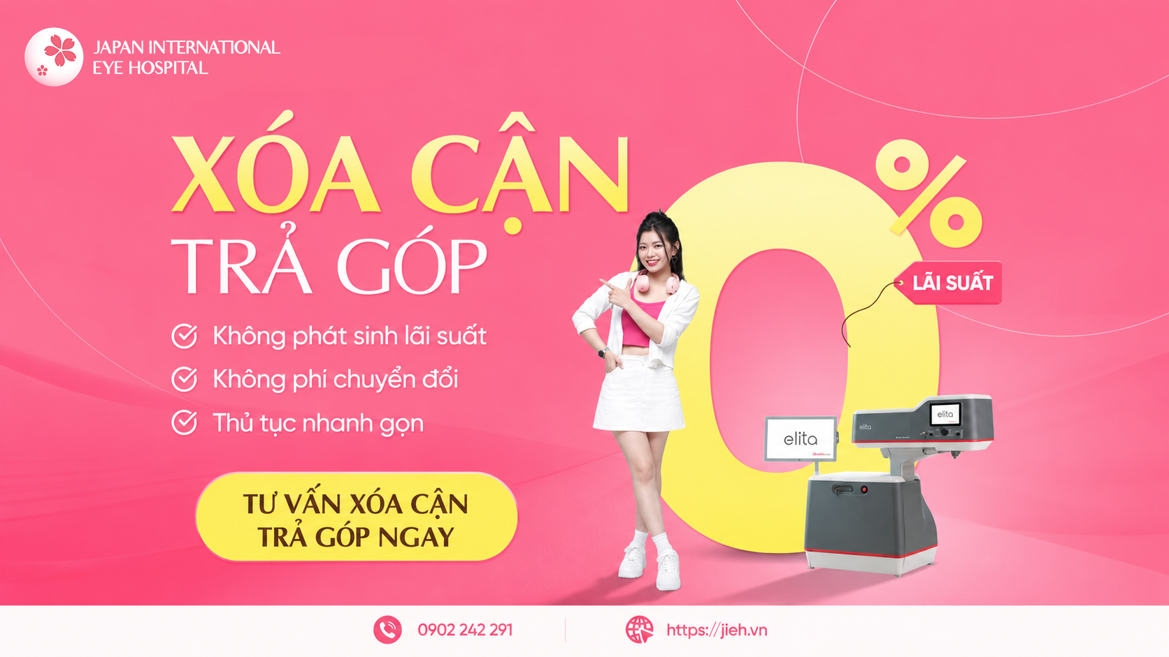 Mổ cận trả góp 0% lãi suất tại Bệnh viện mắt Quốc tế Nhật Bản
